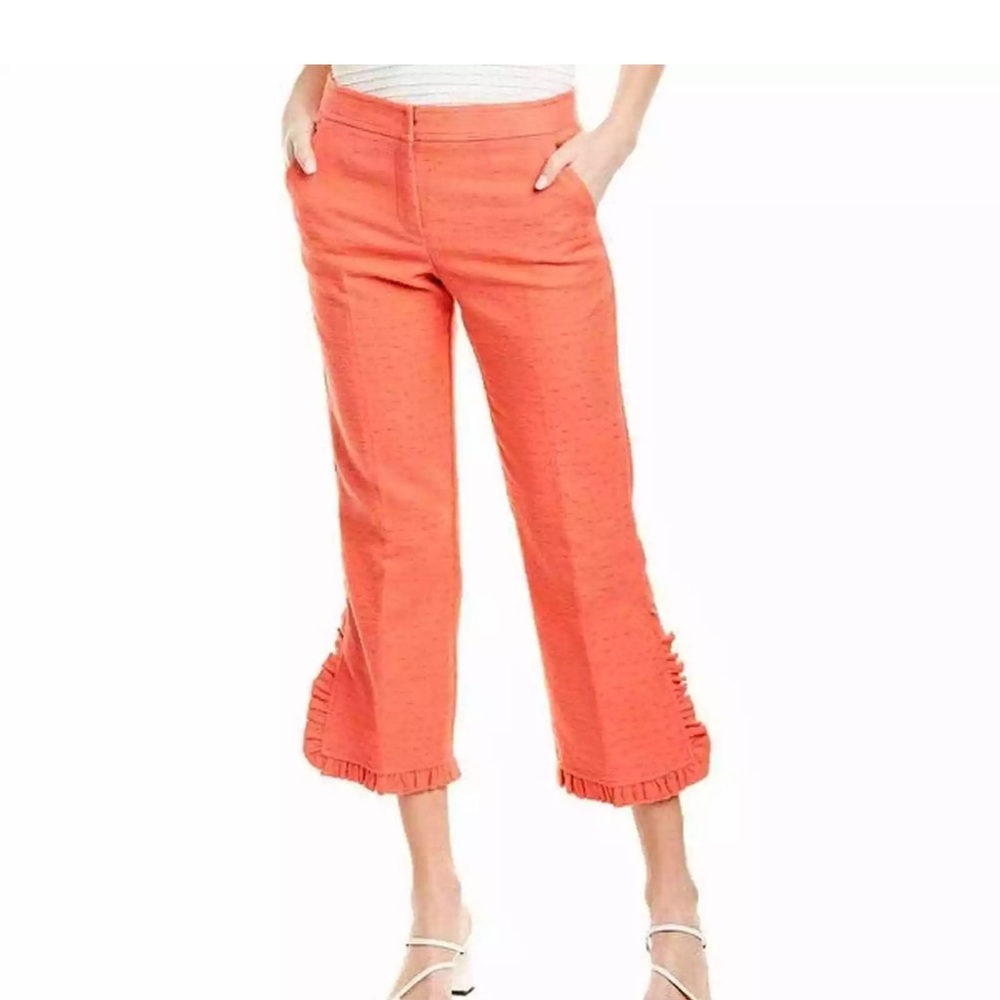 * Trina Turk Ruffle-Hem Coral Women’s Dress Pants Size 4 *